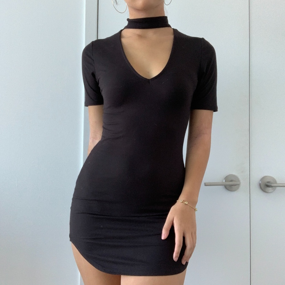 Tobi Black Bodycon Dress with Choker